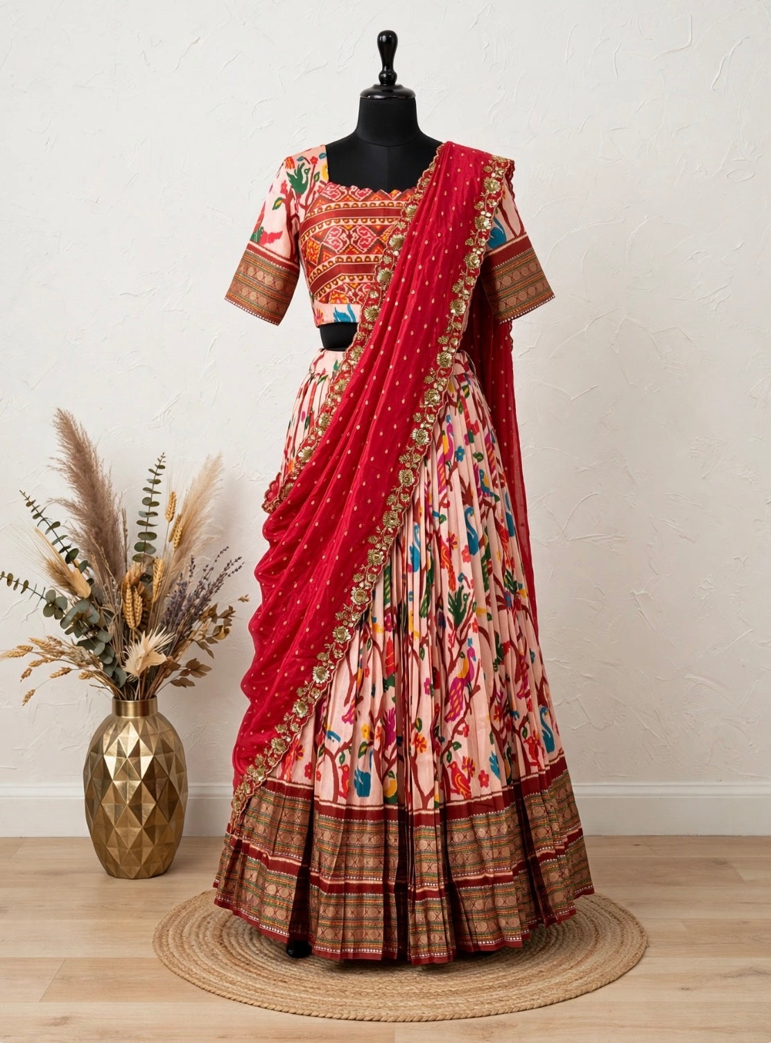 Patola Silk Lehenga Choli Set with Dupatta
